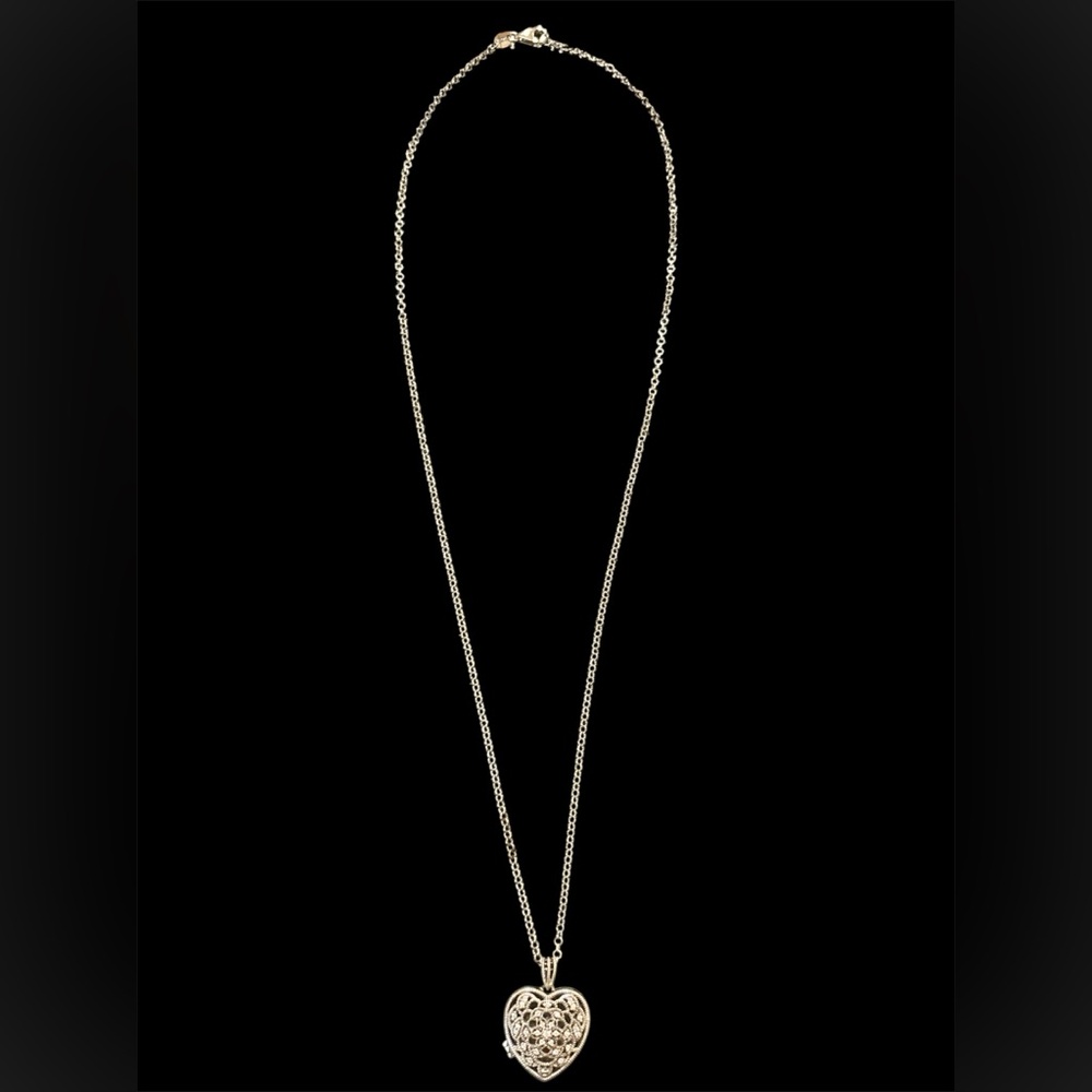 Vintage Sterling 925 heart locket with sterling necklace